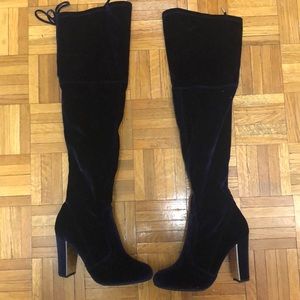 NEW BLUE THIGH HIGH BOOTS (bars)